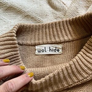 Wol hide 100% organic cotton sweaters (tan or cream)